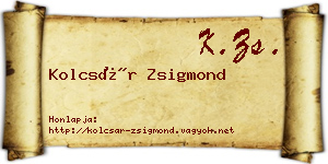 Kolcsár Zsigmond névjegykártya