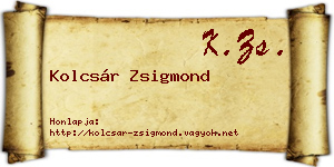 Kolcsár Zsigmond névjegykártya